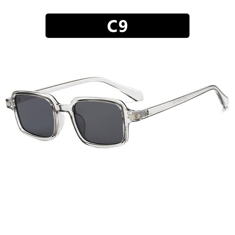 

New Vintage Rectangle Women Sunglasses Fashion Clear Ocean Gradient Lens Shades Outdoor Uv400 Men Fashion Rivets Sun Glasses