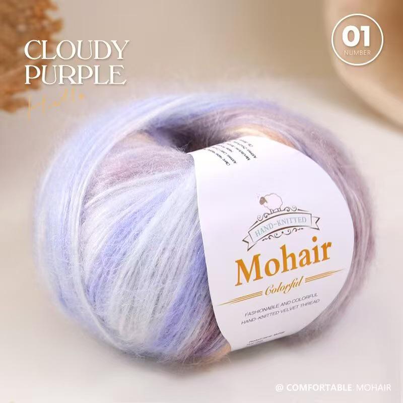 Silk Mohair Gradient Yarn for Hand-Knitted Shawls and Sweaters
