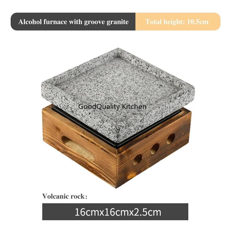 Volcanic Rock Barbecue Plate Japanese Barbecue Stove Beef Steak Plate High Temperature Stone Grill Plate Stone Baking Tray