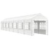 VidaXL Belvédère avec toit blanc 15,61x2,28x2,69 m polyéthylène, tente de fête, chapiteau, abri à auvent, pavillon, tente 3155483