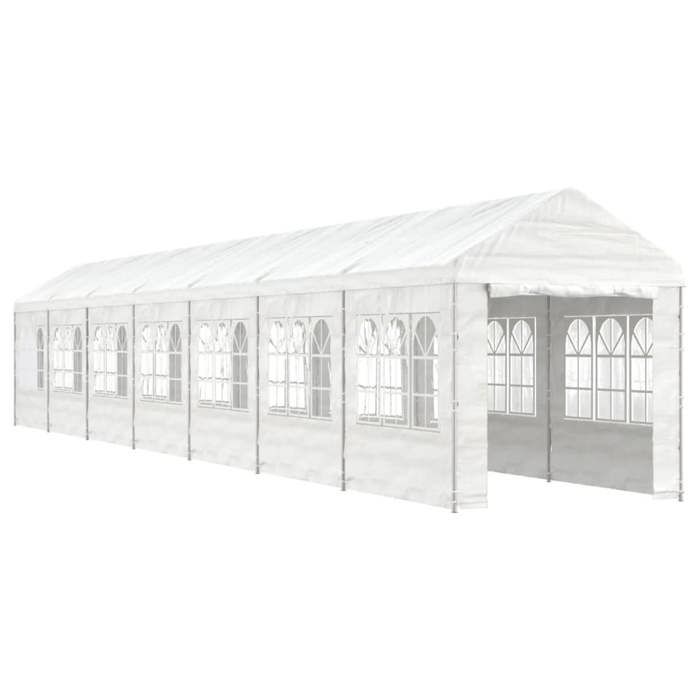 VidaXL Belvédère avec toit blanc 15,61x2,28x2,69 m polyéthylène, tente de fête, chapiteau, abri à auvent, pavillon, tente 3155483