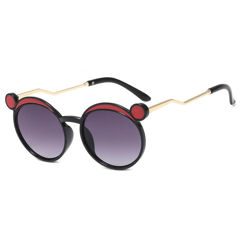 Cute Round Frame Bear Children'S Sunglasses Sunscreen Sunshade Glasses Baby Sunglasses Tide
