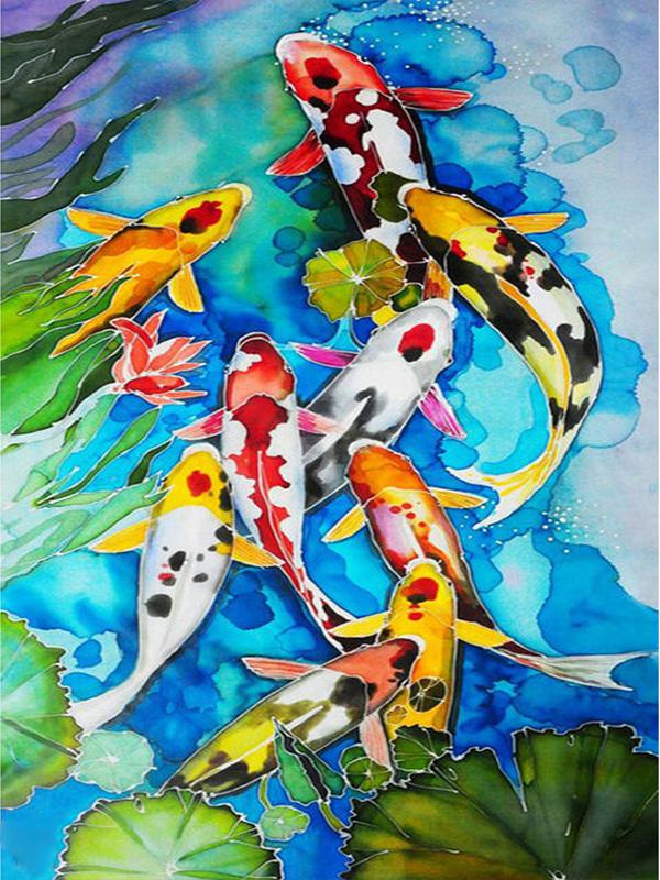 Diamond Painting Fish Picture Of Rhinestones Mosaic Diamond Embroidery Full Round Animals Cross Stitich Home Decor