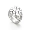20mm Round Texture Trend Nordic Style Men's Stainless Steel Ring Stone Patterned Party Accessories Chunky Anillos Jewelry