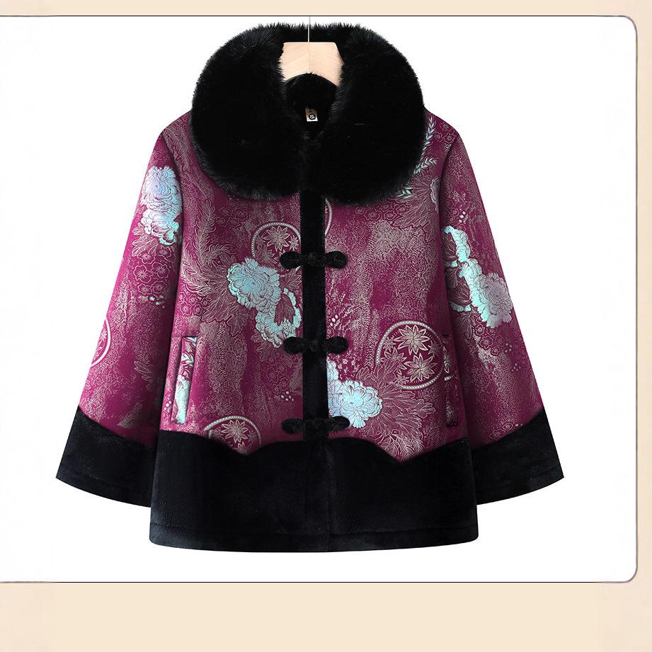 Women's Winter Coat: Fur-Collar, Fleece-Lined for Middle-Aged & Elderly - Ideal for Mothers & Grandmothers