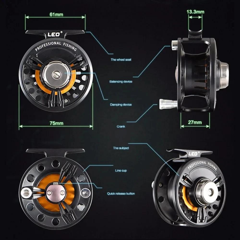 Full Metal Fly Fishing Reel 3BB Ball Bearing Left Right Hand 75mm for Rafting Ice Saltwater Flying Fishing Wheel Tackle 260319