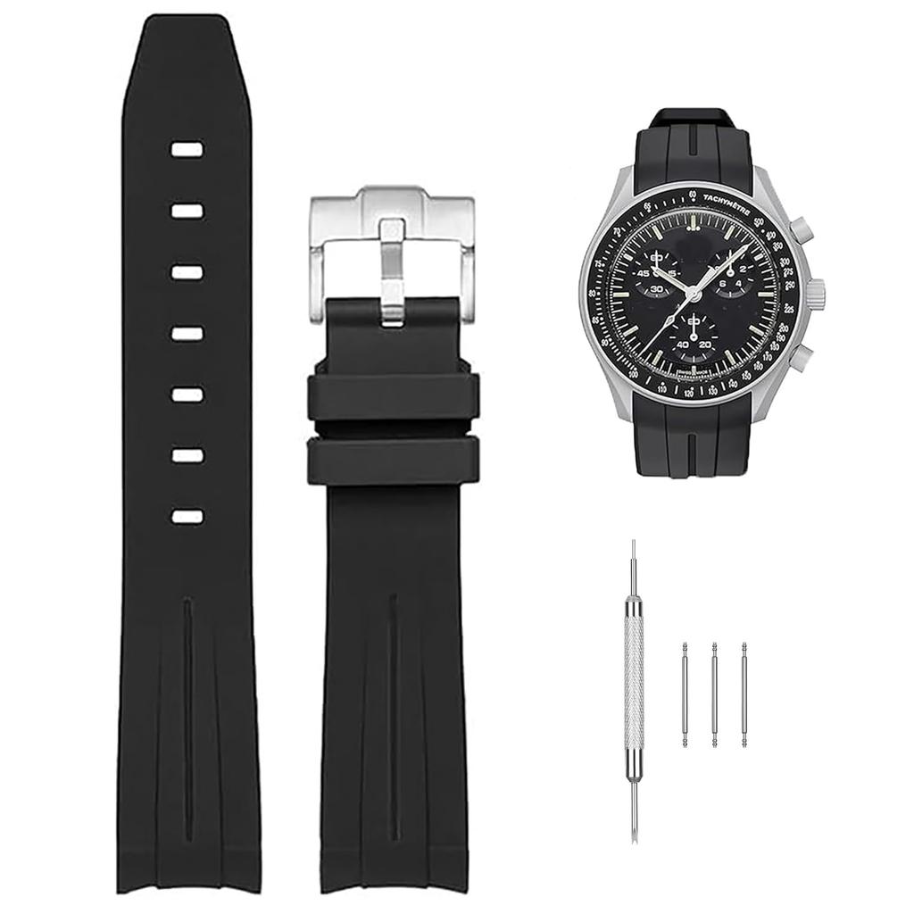 20mm Watch Band for Omega Omega and Swatch Rubber 20mm Silicone Waterproof and Sweatproof X, Swatch, MoonSwatch, Band, Band, Omega, Speedmaster,
