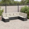 8-piece Black Poly Rattan Garden Sofa Set, Black Poly Rattan 2-seater Garden Sofa 3346497