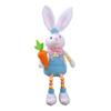 Easter Rabbit Plushie Toy with Carrot Flower Decorations Delightful Festive Gift Desktop Ornament Home Decor