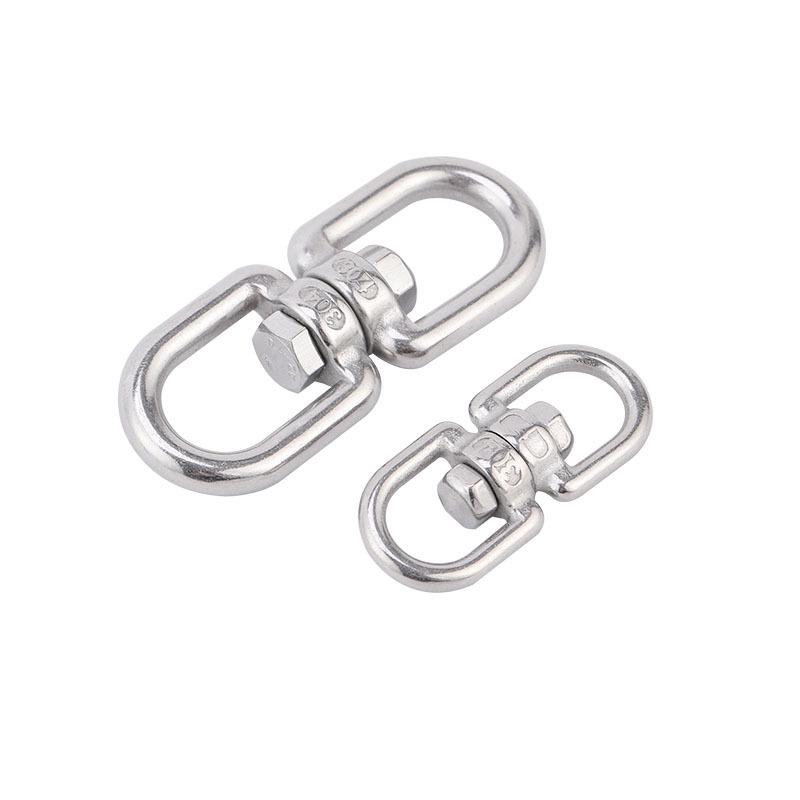 304 Stainless Steel Figure-8 Swivel Ring Pet Chain Connector & Torque Release Buckle M4