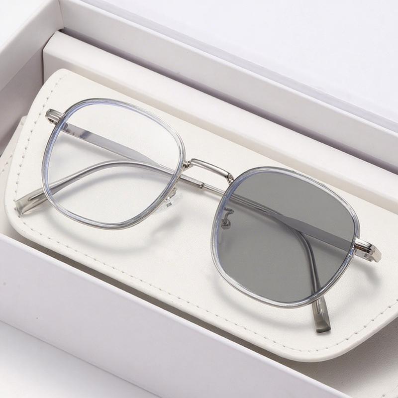 

Продвинутые фотохромные круглые металлические очки с полной оправой для близорукости, элегантные изысканные очки для защиты глаз от синего света, от 0 до -4.0 0