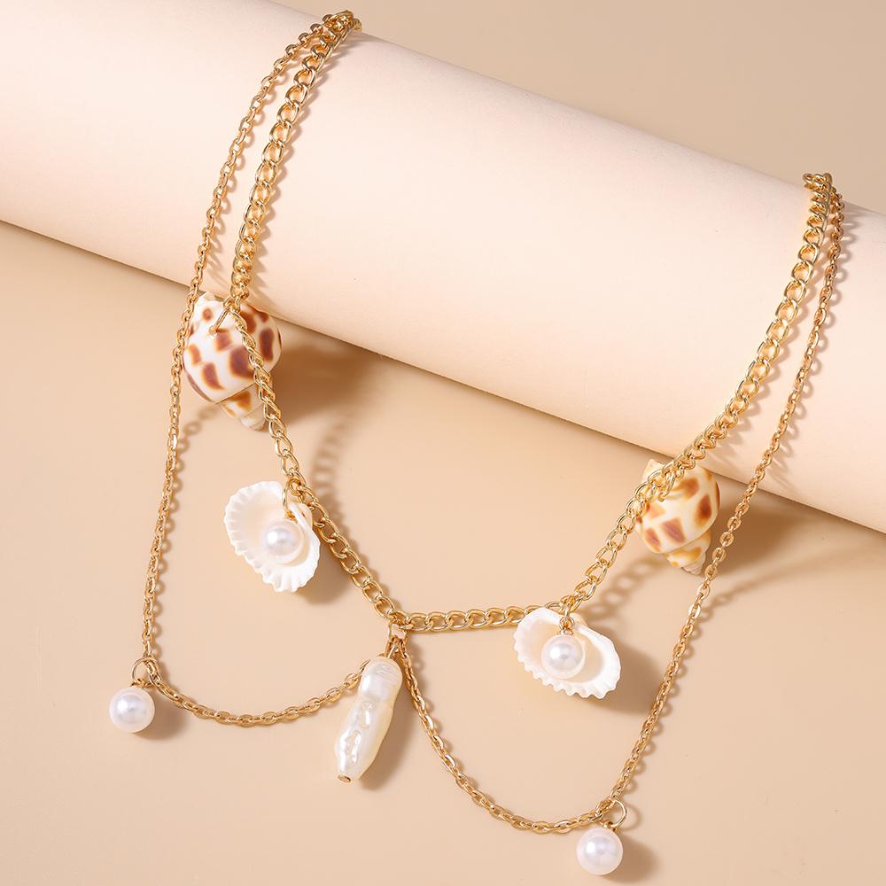 Summer Beach Shell Conch Necklace for Women Girls Pearl Choker Necklaces Bohemia Jewelry Gifts