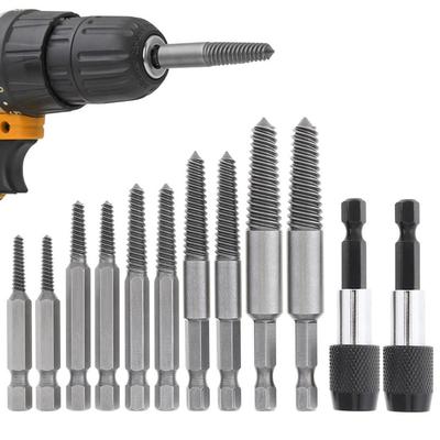 12Pcs/Set Hex Screw Extractors Bolt Remover For Broken Screws
