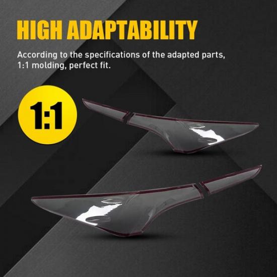 Smoked Tail Light Black Lamp Cover Guard Trim Bezels Fit Toyota Camry 2018-