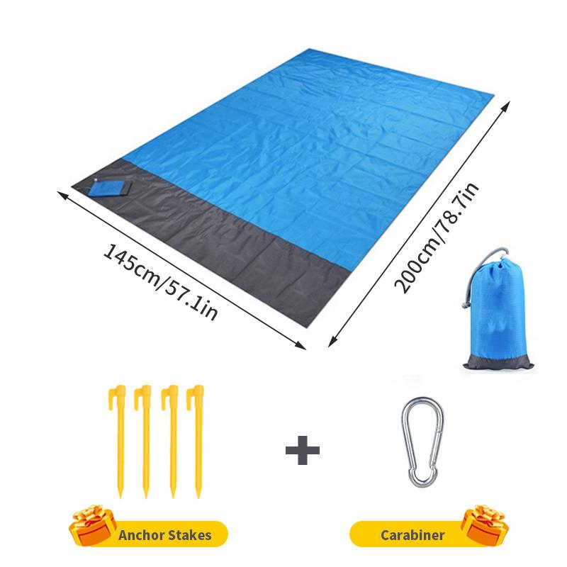 

Водонепроницаемый карманный пляжный пикниковый плед, портативный легкий коврик, походная спальная кровать, спальный матрас, пляжный коврик для отдыха на открытом воздухе Blue