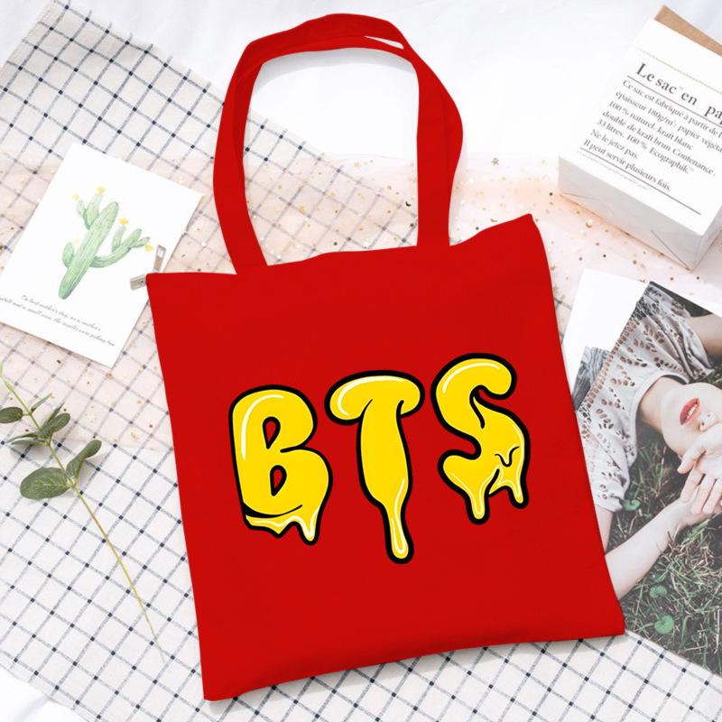 Korean Style Printed Canvas Tote Bag for Women Men Large Capacity Commuter Shoulder Handbag Fashionable Daily Outing Purse KTB