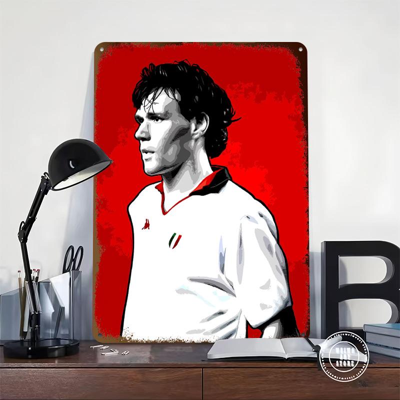 Marco Van Basten Metal Poster Customized Wall Art Retro Vintage Tinplate Signs for Man Cave Office Decoration Gaming Desk Decor