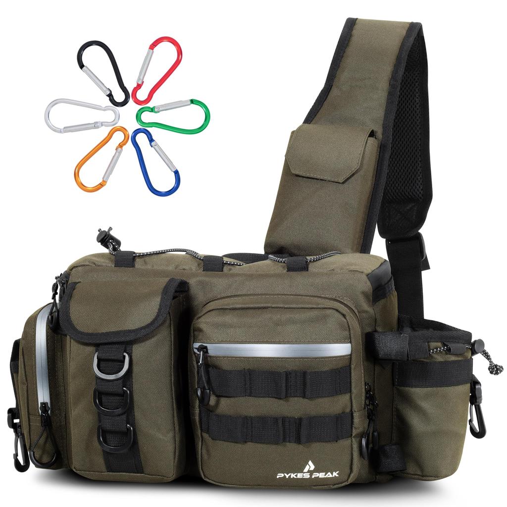 PYKES PEAK Fishing Tackle Run Gun 2 5 Waterproof Large 6 Fishing Shoulder Large Bag, Bag, & Bag, Sizes, Colors, Zipper, Capacity, Carabiners, Bag,