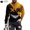 Funny Pattern Print T-shirts for Men Casual O-Neck Long Sleeve T-shirt Harajuku Street Tops Fashion Casual T-shirts