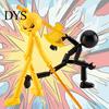 Desktop Action Figure 3/6Pcs Posable Stickman with Handheld Items Movable Joints Shape Toy Fidget Decoration Gift for Collectors Figures Accessories