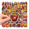 10/30/61pcs Cartoon Firefighter Fire Truck Stickers Cool Graffiti Sticker Decoration DIY Skateboard Helmet Phone Guitar Decals