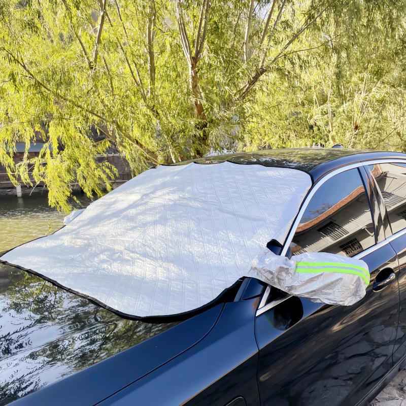 Thickened Sunshade & Winter Car Windshield Cover Front Windshield Cover серебряный