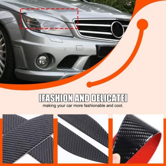 Soft Carbon Fiber Headlight Eyelids Eyebrows For Benz C Class W204 2007-2013