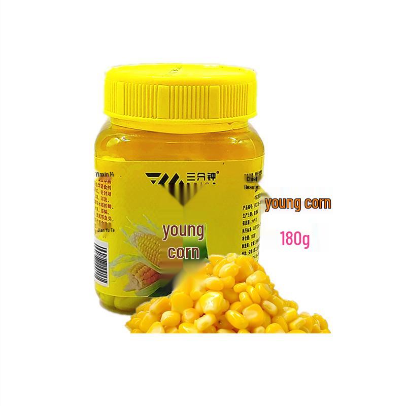 Three-Minute Tender Corn Fishing Bait: 180g, Ideal for Crucian Carp, Grass Carp, Bream & Culter. Includes 96 Pieces. One bottle