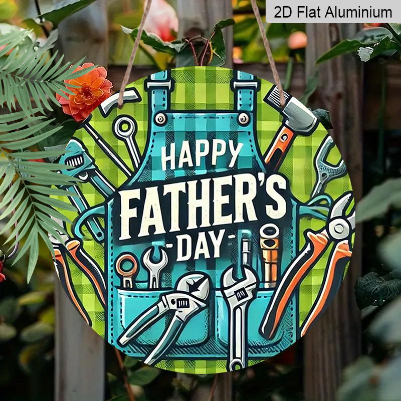 

2D Flat Aluminum Sign Father s Day-themed Decorative Sign 7.87 Inches X 7.87 Inches Perfect for Decorating Your Home, Entryway, Living Room, or 1pc