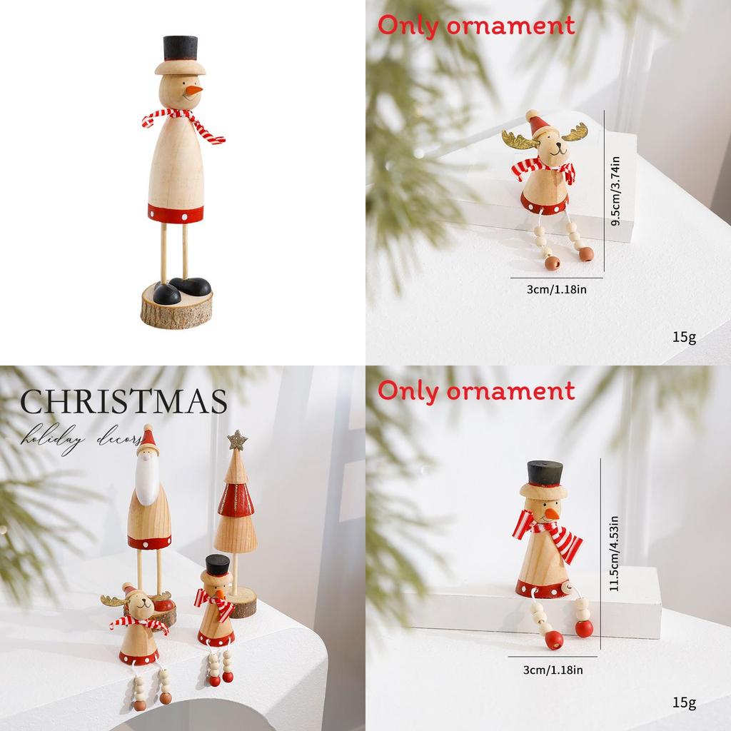 Weihnachtsmann Rentier Schneemann Holz Tischdekoration Für Feiertags-Szenen
