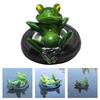 Miniature Frogs Statue With Tire Design Cartoon Floating Garden Pond Decors Resins Craft Ornament For Outdoor Indoor Use