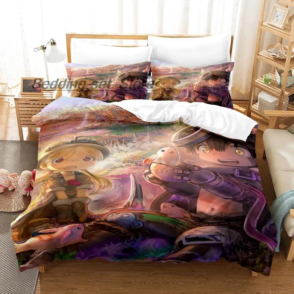 New Made In Abyss Bedding Set Single Twin Full Queen King Size Bed Set Aldult Kid Bedroom Duvetcover Sets 3D Anime Bed Sheet Set