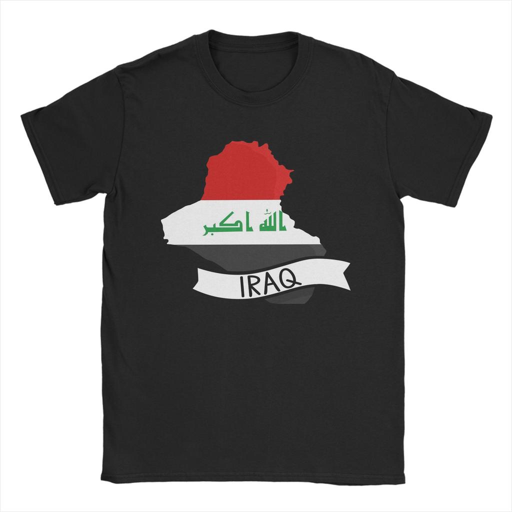 Funny Iraq Flag World Football TShirts Unisex Unisex Crew Neck Cotton T Shirts Short Sleeve Tees Plus Size Tops