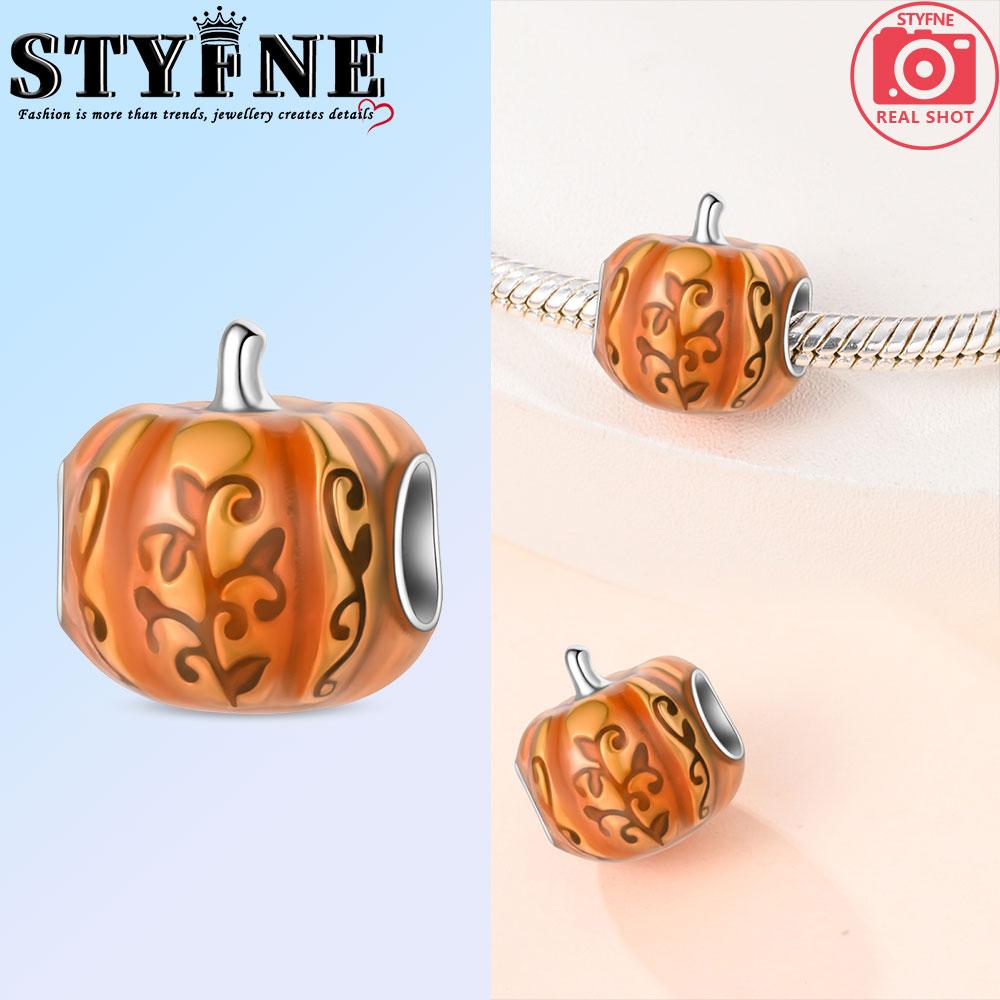 

New In Harvest Season Pumpkin Charms Beads Fits Original Bracelet Copper Women Necklace Diy Charms Fine Jewelry Gifts