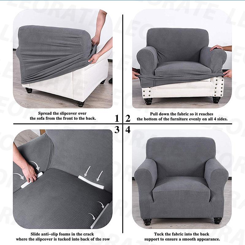 Jacquard Polyester Armchair Sofas Cover General Living Room Soft Covers Large 1 Seat Sofa Elastic Furniture Dinning Senior 1Pc