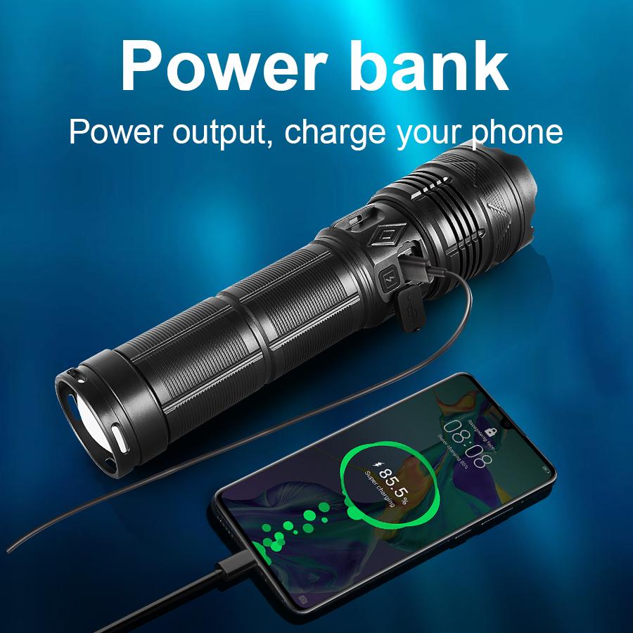 NEW 99000000LM Most Powerful LED Flashlight Rechargeable Type-c Flashlight Long Range Tactical Torch Light For Fishing Hunting