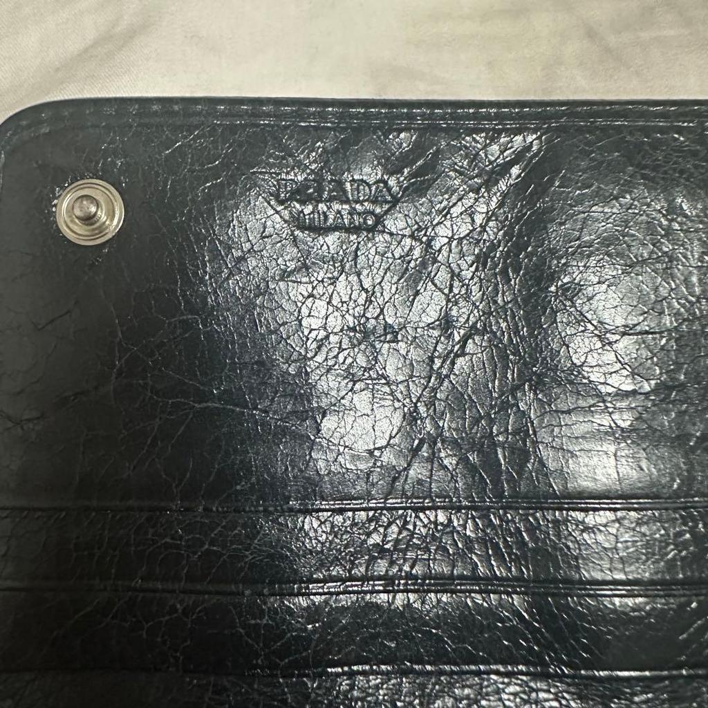 Used Beautiful condition PRADA black long wallet for women