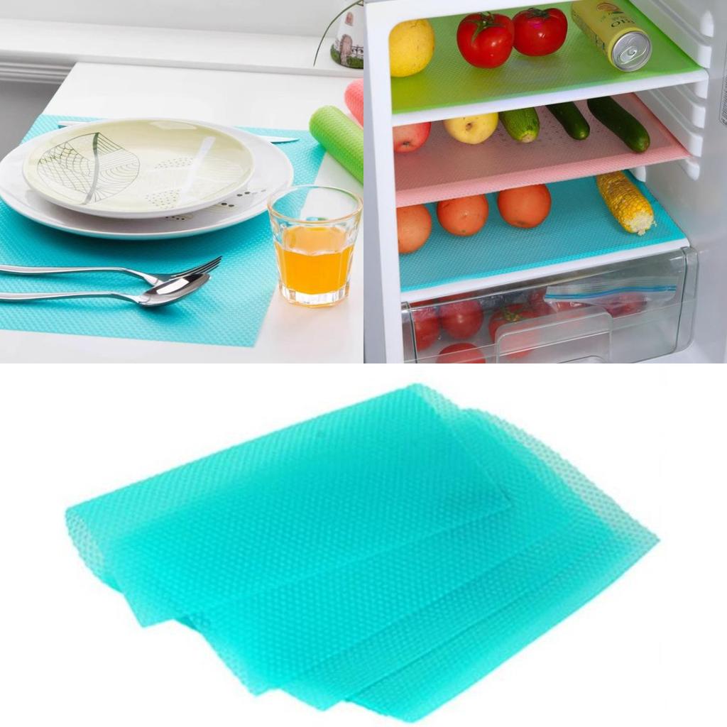 6pc Kitchen Refrigerator Shelf Liners Washable Non-Slip Cutting Mats 45x29CM Durable Protective Fridge Drawer Mats for Easy Cleaning