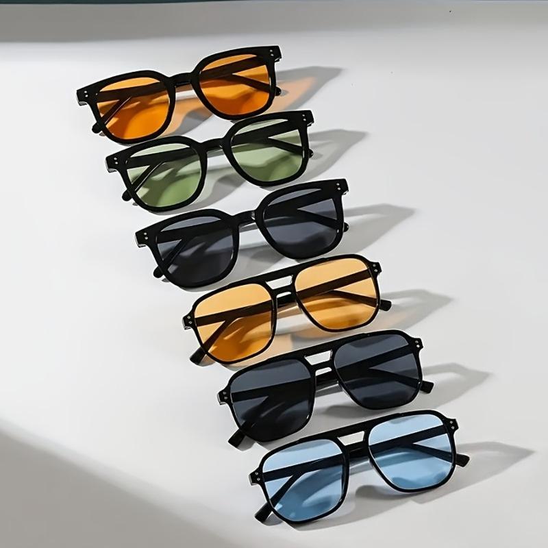 

6-Pack Retro Oval Glasses Set Full-Frame PC Lens & Frame Unisex Vintage Accessory Ideal for Valentine s Gifts.
