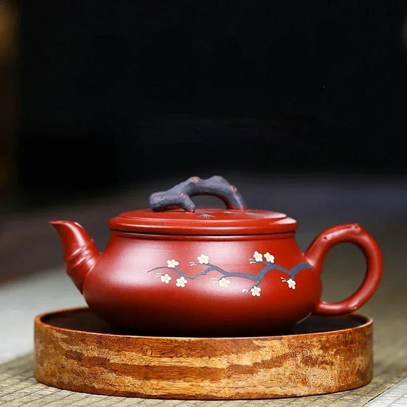 

Yixing Purple Clay Teapots Raw Ore Dahongpao Stone Scoop Tea Pot Home Zisha Filter Kettle Tea Set