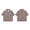 Chemise d'été 2026 Texture Creuse Perspective Manches Courtes Hommes Couple Lâche Col Cubain Chemise Amazon Top