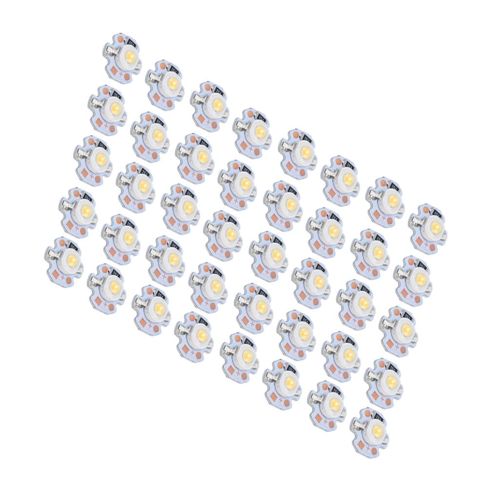 40pcs LED Chip Bulb 1W 24V 16mm/0.6in Aluminum Base Low Power Consumption Lamp Beads for