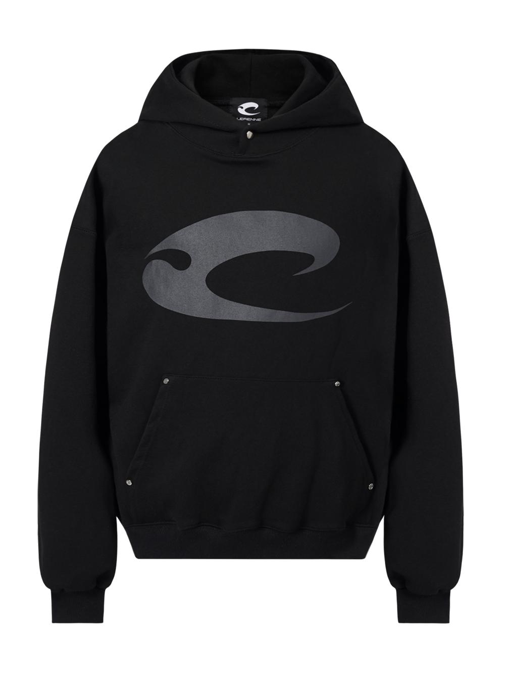 Lrenne Logo Printing Hoodie - Black Black/M