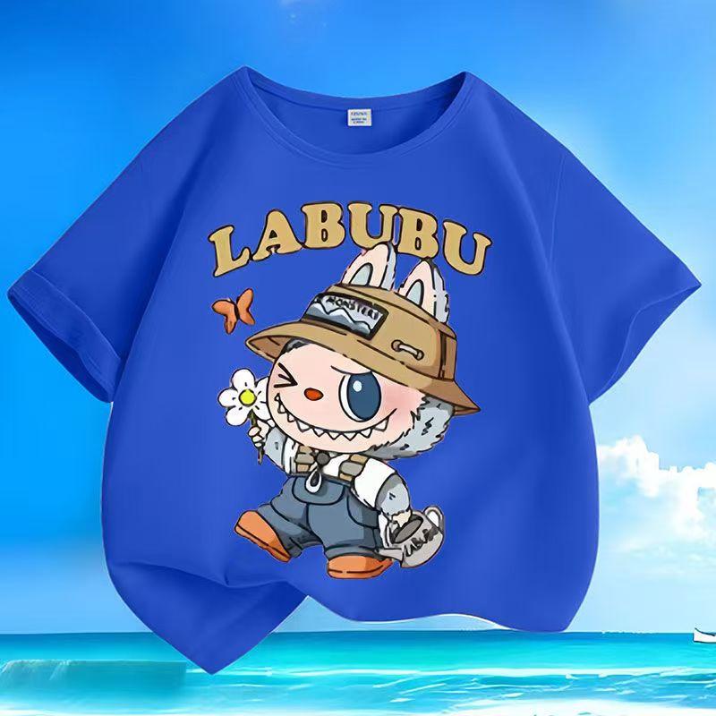 

Тренд Новые Мультяшные 3D Принты LABUBU Детские Футболки для Мальчиков и Девочек Крутой Топ с Коротким Рукавом 100