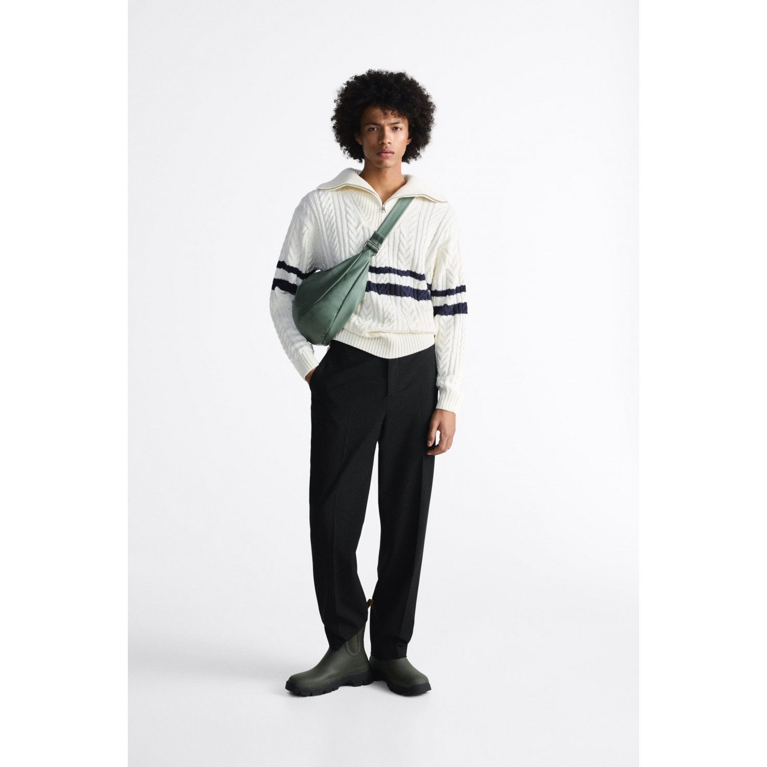 

TEXTURED HIGH NECK SWEATER