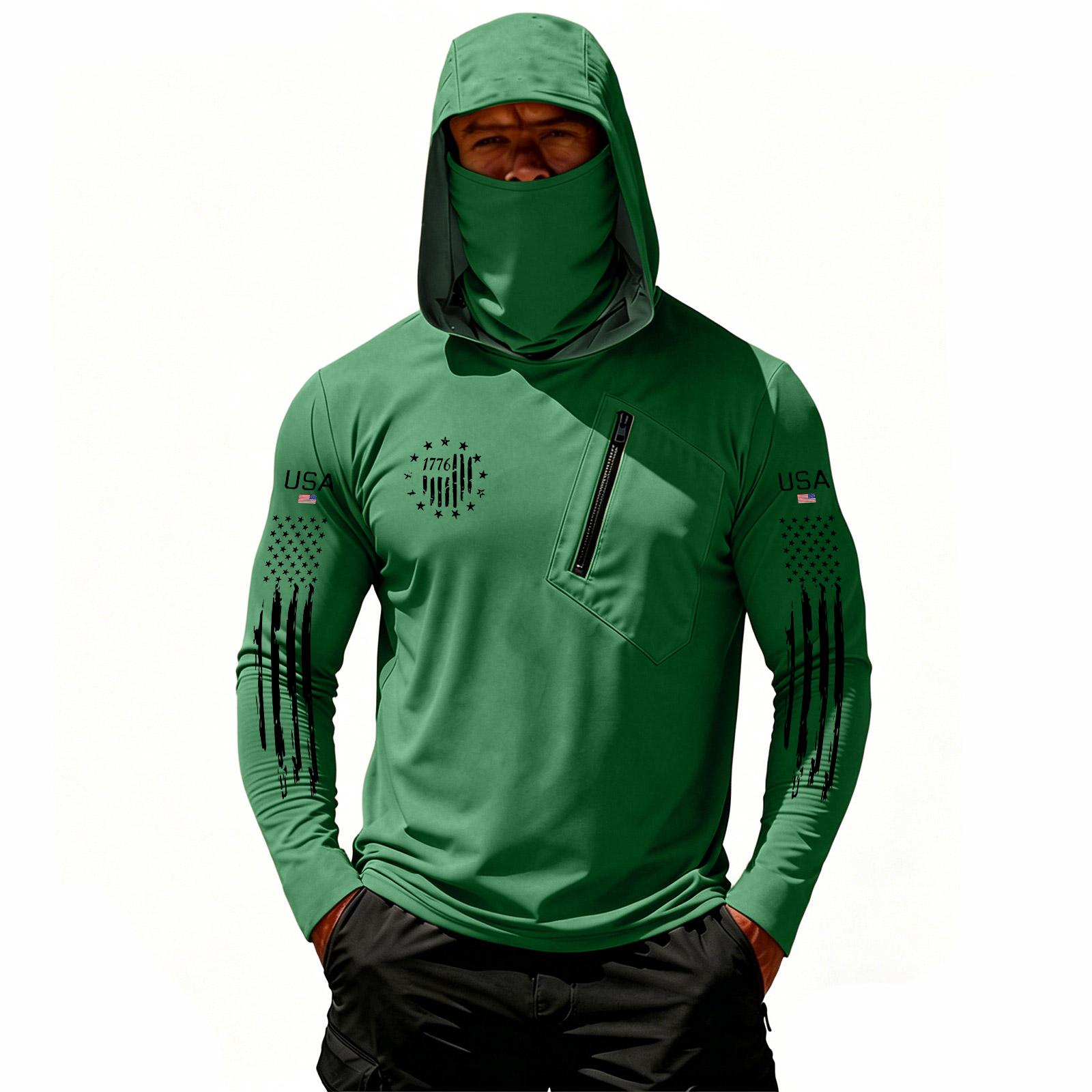 

Men s Casual Hooded Long Sleeve Sunscreen Top L