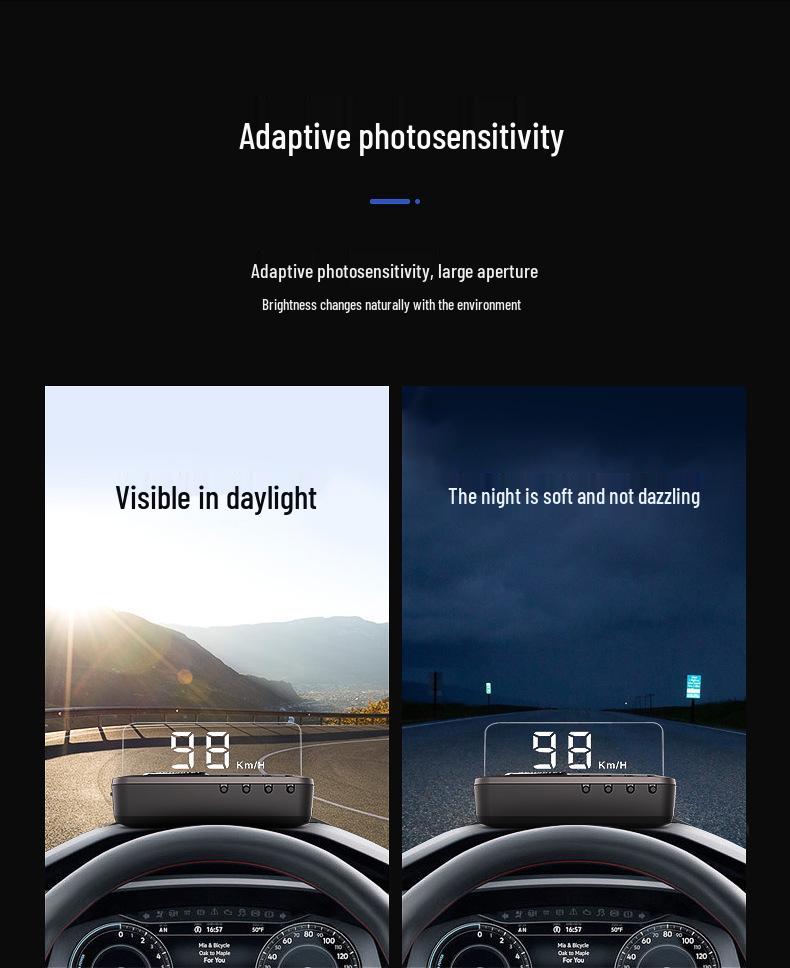 Universal HD Car Head-Up Display Speedometer - No Ghosting H80