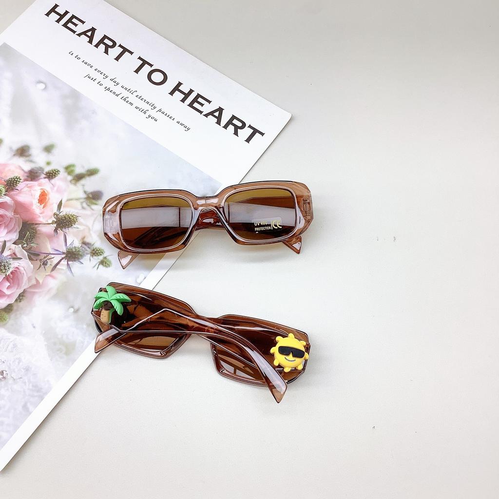 Diy Beach Children'S Sunglasses Girls Travel Eye Protection Sunshade Coconut Tree Cute Glasses Sunglasses