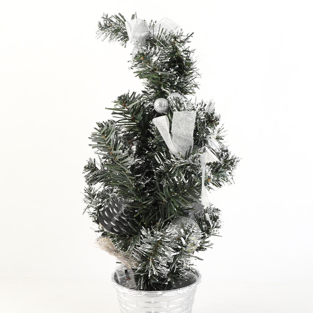 40cm Artificial Tabletop Xmas Tree Mini Xmas Decoration Tree with LED Light Decoration for Xmas Day