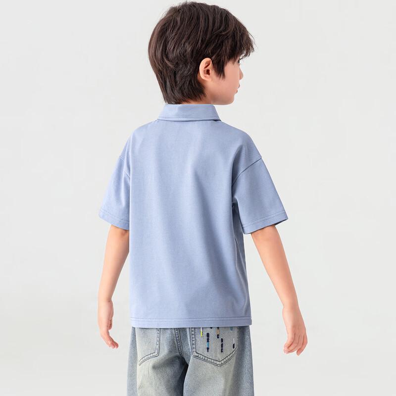 Boys' Summer Dog Embroidery Polo Shirt